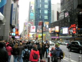 a busy new york city street