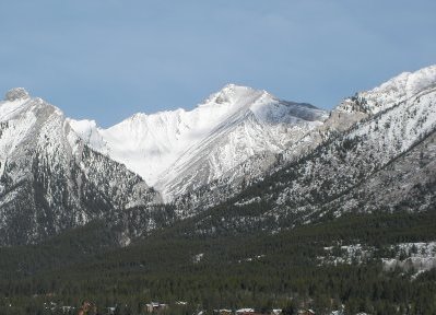 close up of the mountains in canmore
